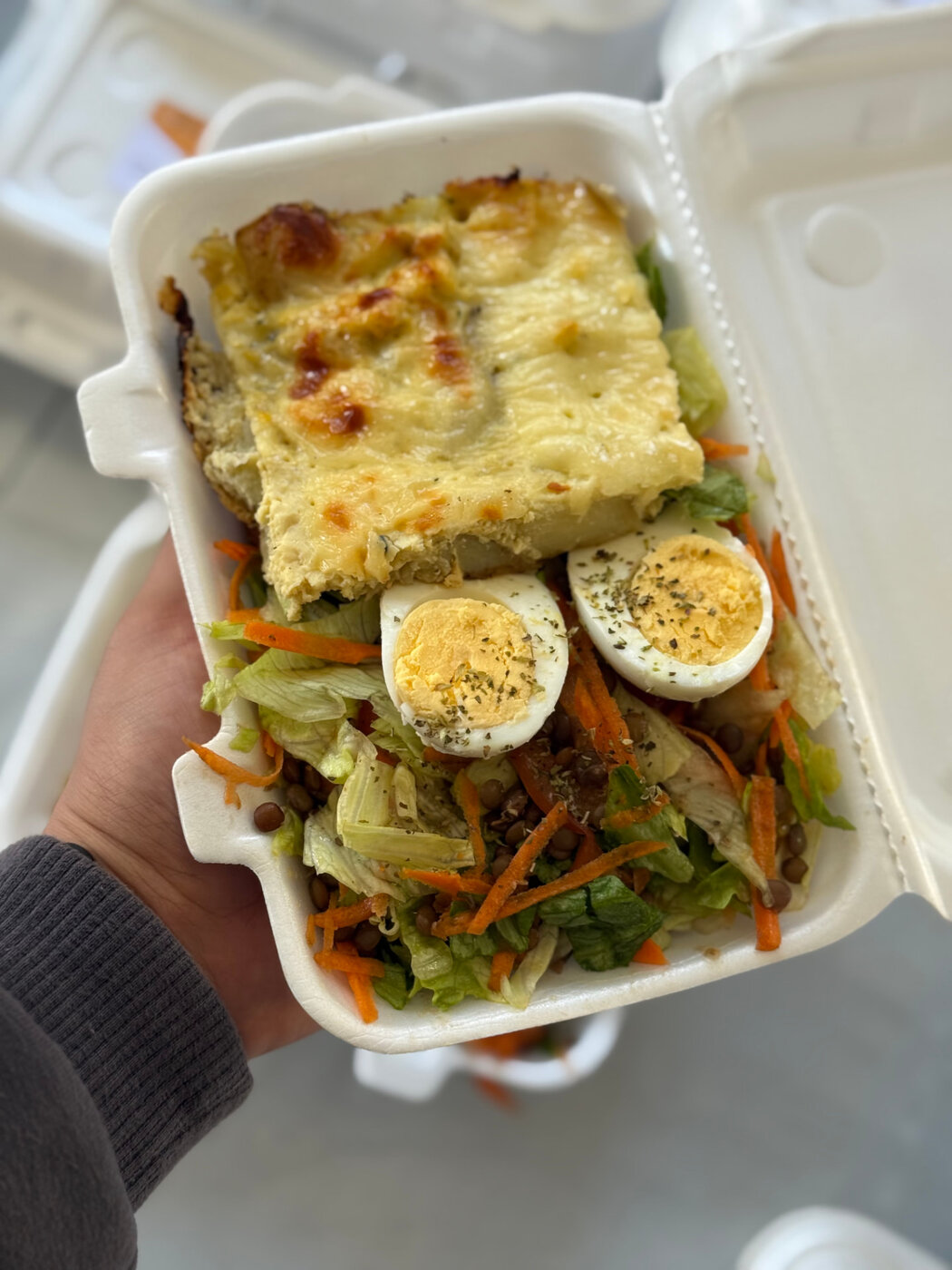 Vianda con tarta de verduras y ensalada fresca